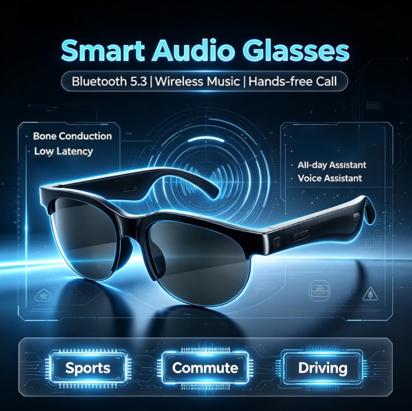 Audio Music Bluetooth - Умные аудио-очки с AI-переводчиком, воспроизведением музыки